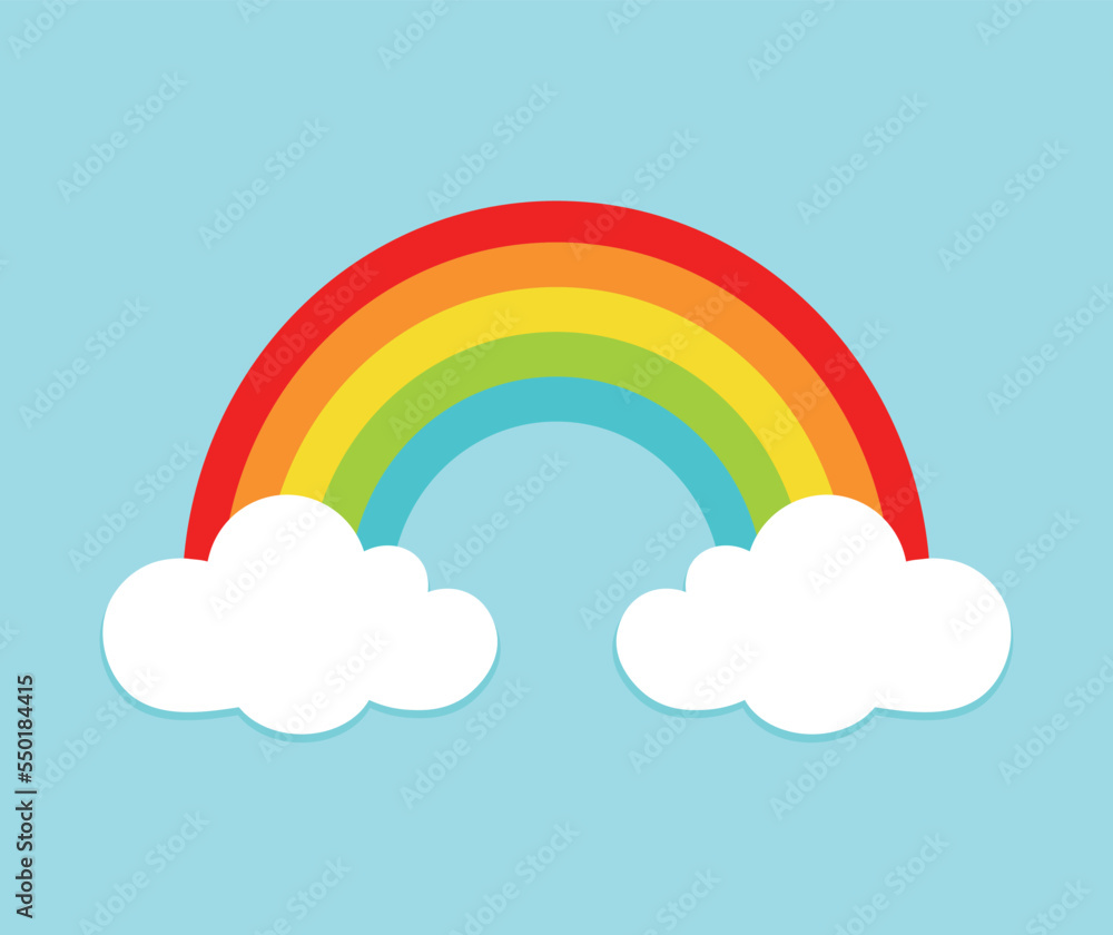 Rainbow with Clouds Animated Icon Vector Illustration Rainbow with Clouds Animated Icon Vector Illustration