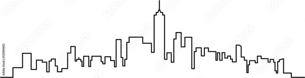 modern cityscape skyline outline drawing. modern cityscape skyline outline drawing.