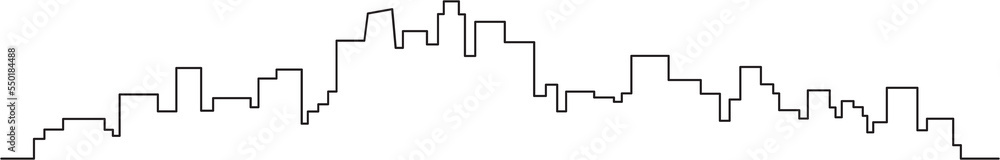 modern cityscape skyline outline drawing. modern cityscape skyline outline drawing.