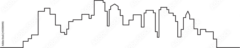 modern cityscape skyline outline drawing. modern cityscape skyline outline drawing.