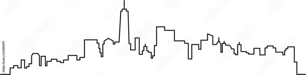 modern cityscape skyline outline drawing. modern cityscape skyline outline drawing.