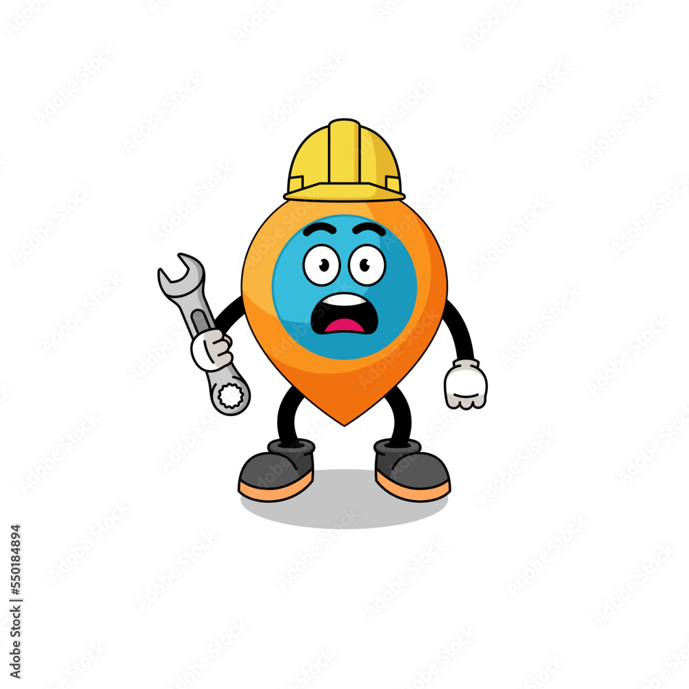 Character Illustration of location symbol with 404 error