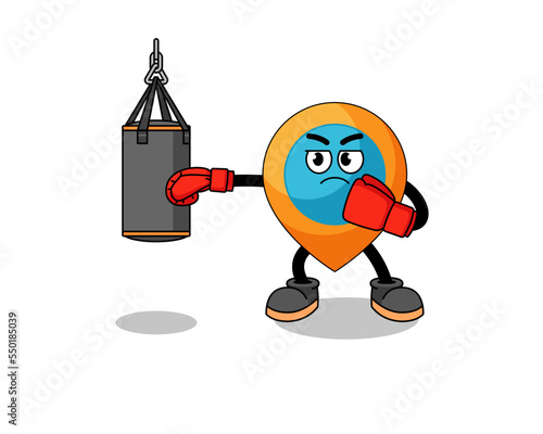 Illustration of location symbol boxer