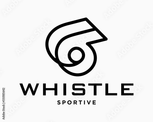 Set Icon Whistle Style Symbol Sport Football Soccer Ice Hockey Judge Referee Brand Design Vector 