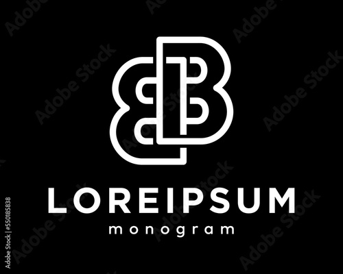 Set Letter B Monogram Connection Line Style Shadow Twin Mirror Symbol Brand Identity Design Vector 