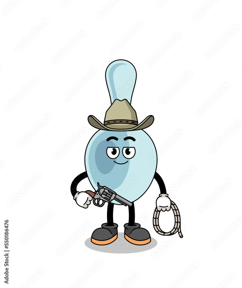 Character mascot of spoon as a cowboy Character mascot of spoon as a cowboy