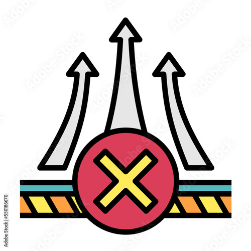 Non Breathable Fabric lineal color icon vector image.