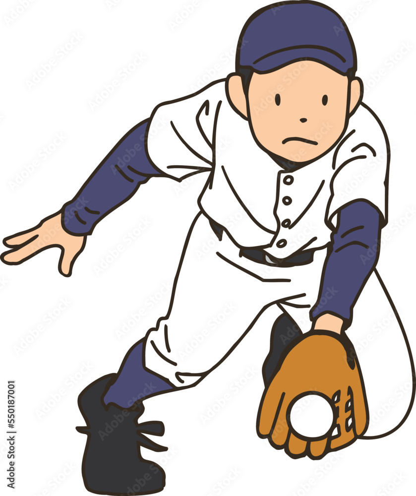 Naklejka premium A baseball player making a catch