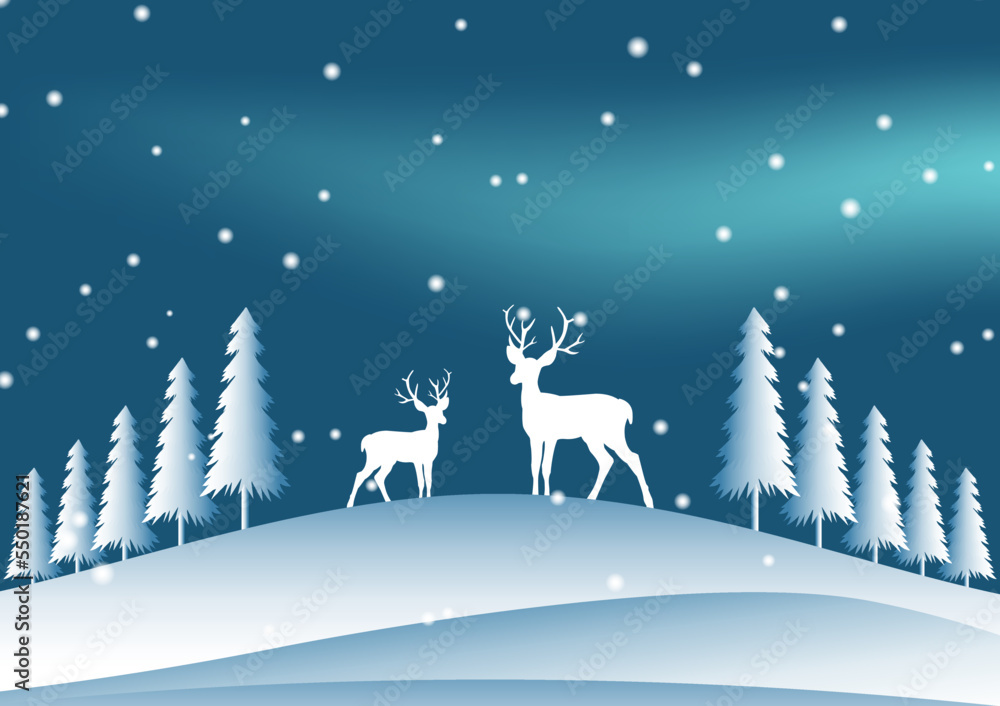 Christmas background in winter landscape Christmas background in winter landscape