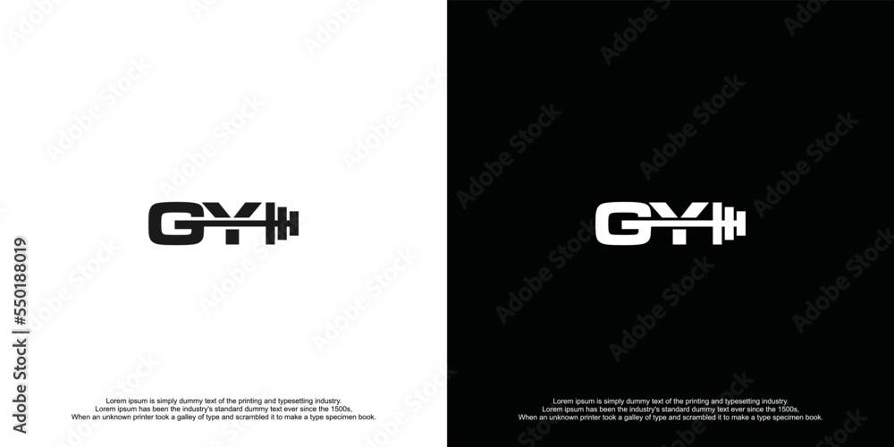 Fototapeta premium Gym Fitness Modern Logo Design