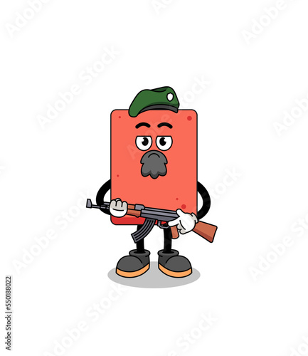 Character cartoon of brick as a special force