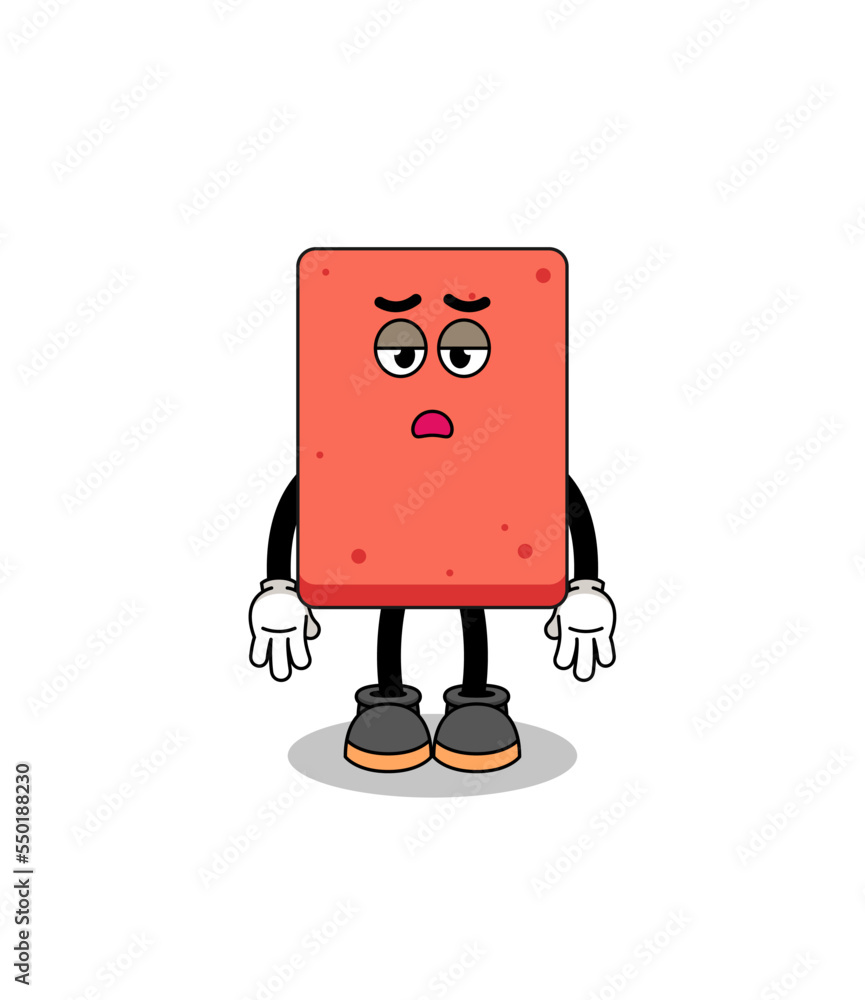 brick cartoon with fatigue gesture brick cartoon with fatigue gesture