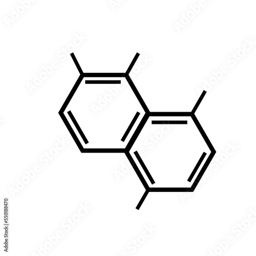 icon of chemical reaction of carbon. carbon chain hexagonal