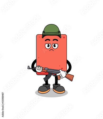 Cartoon of brick soldier