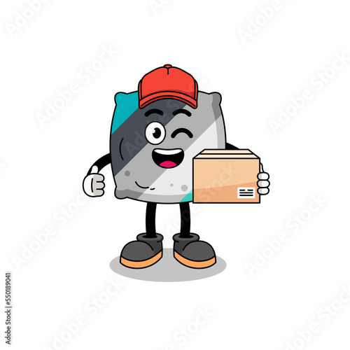 throw pillow mascot cartoon as an courier