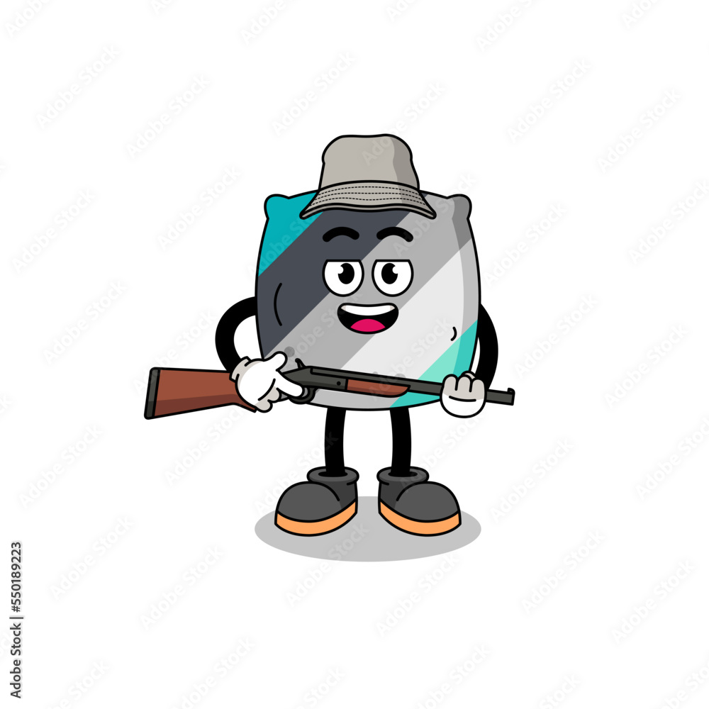 Cartoon Illustration of throw pillow hunter Cartoon Illustration of throw pillow hunter