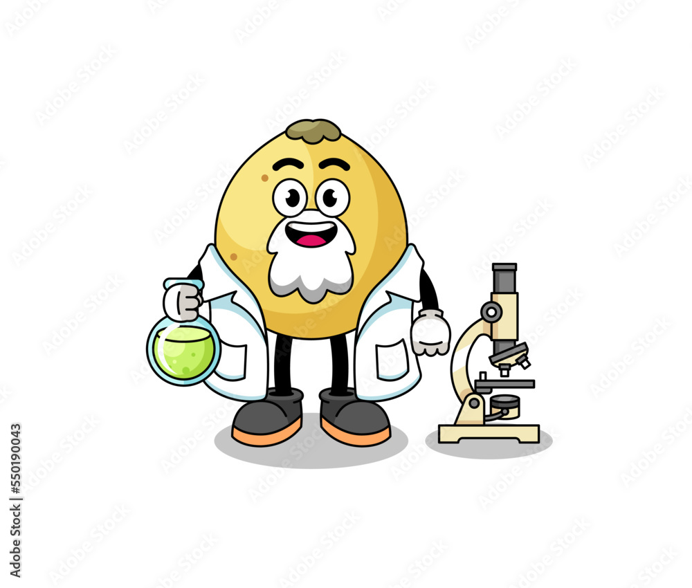 Mascot of langsat as a scientist