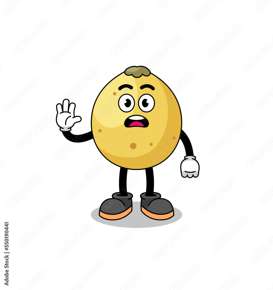 langsat cartoon illustration doing stop hand langsat cartoon illustration doing stop hand