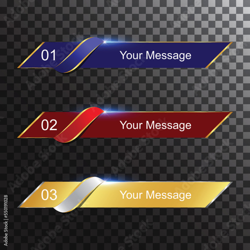 Template three shiny gradient color lower third