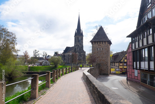 t. Sturmius Church and Watchtower in Rinteln, Lower Saxony, Germany April 15, 2022