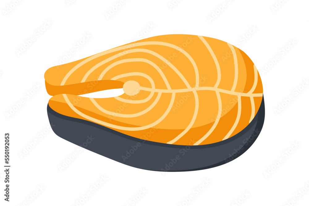 Salmon fish steak on a white background Salmon fish steak on a white background