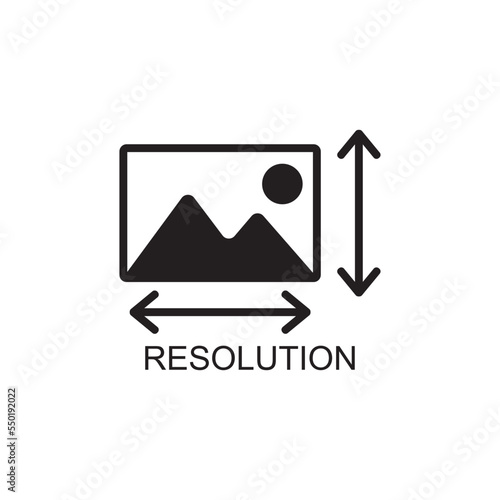 resolution icon , photo icon vector