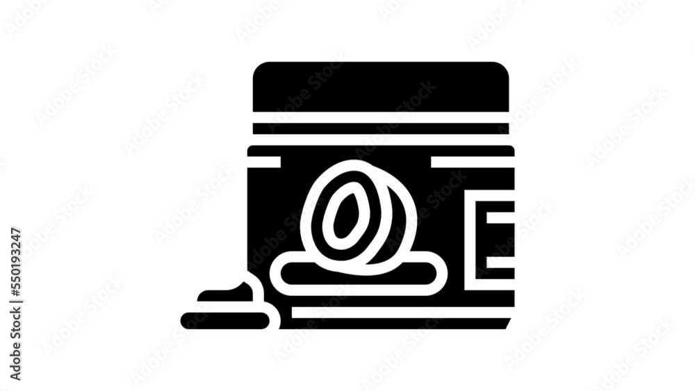 cream coconut coco line icon animation cream coconut coco line icon animation