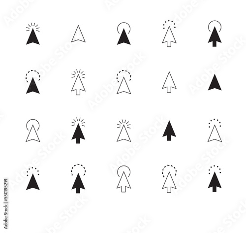 Cursors vector icons set.