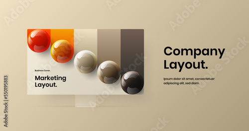 Premium web banner vector design concept. Unique display mockup presentation layout. © kitka