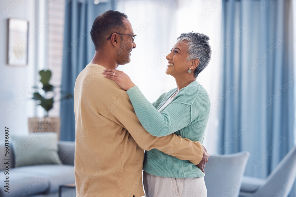 Couple, dance together and love with commitment, mature woman and man with trust, support and spending quality time in family home. Happy with dancing, marriage and life partner with care and peace. Couple, dance together and love with commitment, mature woman and man with trust, support and spending quality time in family home. Happy with dancing, marriage and life partner with care and peace.