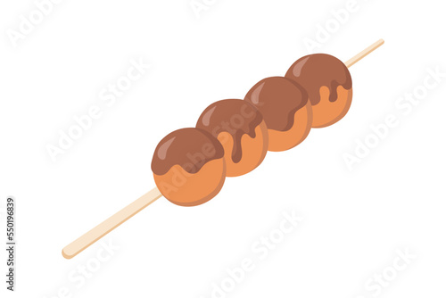 Asian Food Dango on a Wooden Stick