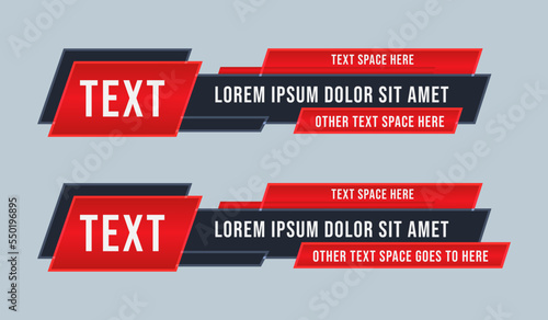 Editable modern Lower third set Header title set template design for Video headline title TV news banner. Lower third layout. sports news |  news bar | text bar | news banner | title bar | tv banner 