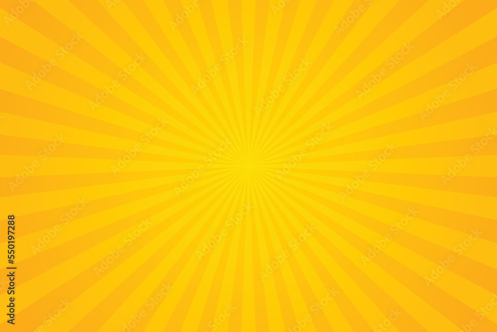 Yellow orange sunburst pattern background. Rays, radial, line, star, sunny, light beam, summer banner. Vector illustration EPS 10. Yellow orange sunburst pattern background. Rays, radial, line, star, sunny, light beam, summer banner. Vector illustration EPS 10.
