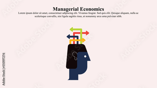 Visual illustration concept of managerial economics. photo