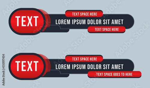 Colorful lower thirds set template Header title set template design for Video headline title TV news banner | breaking news | title bar | title banner | sports news | news bar