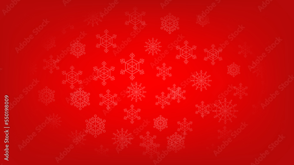 Christmas background. festive holiday and happy new year decoration. snowflakes pattern on red lighting for greeting card graphic design