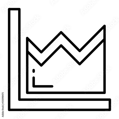 A trendy area graph chart vector icon