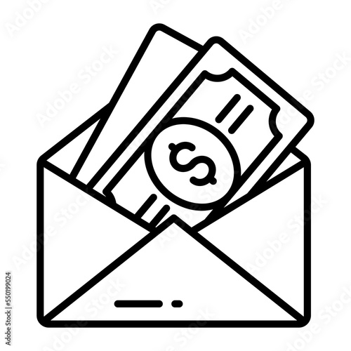 Modern vector icon of salary in trendy style
