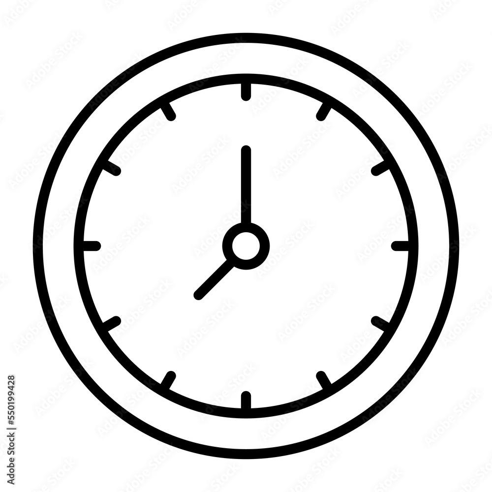Clock vector icon isolated on white background Clock vector icon isolated on white background