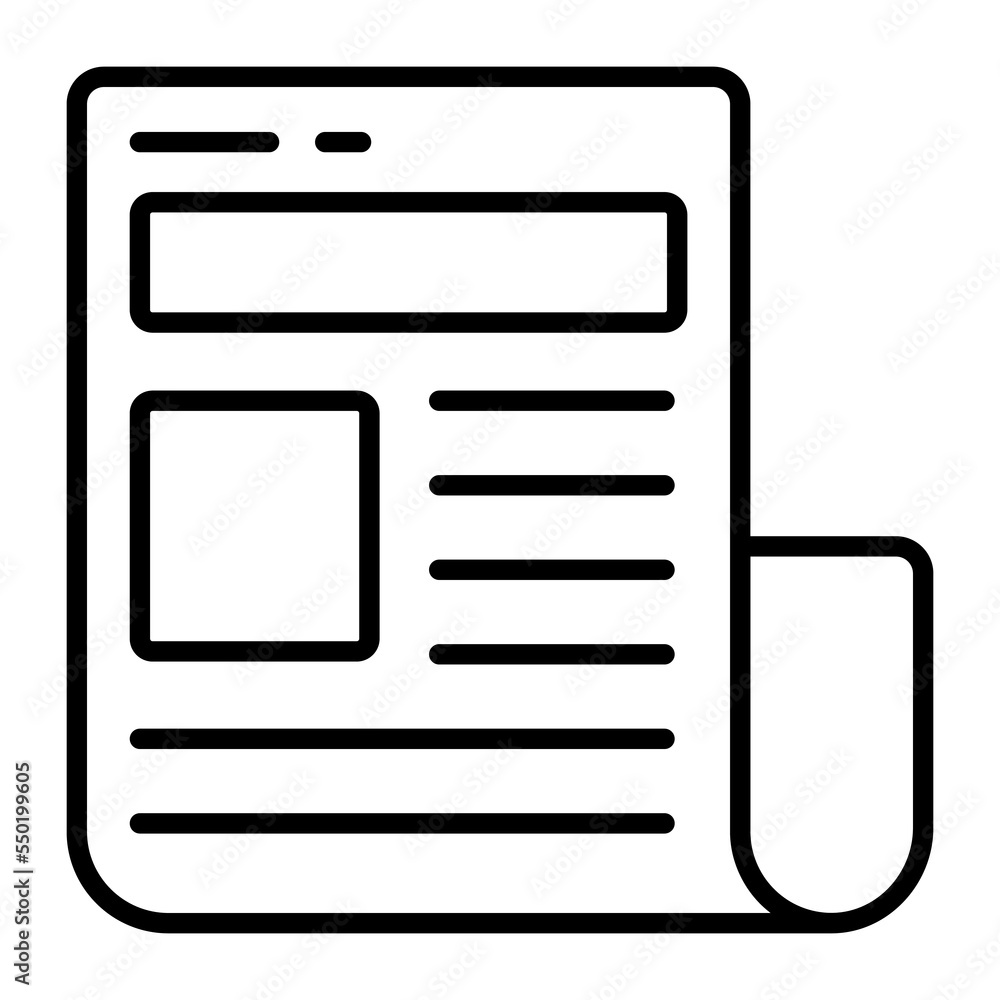 Newspaper vector icon isolated on white background Newspaper vector icon isolated on white background