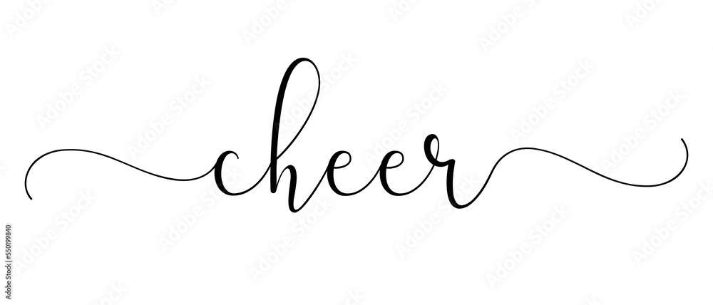Cheer - Christmas word Continuous one line calligraphy Minimalistic handwriting with white background Cheer - Christmas word Continuous one line calligraphy Minimalistic handwriting with white background