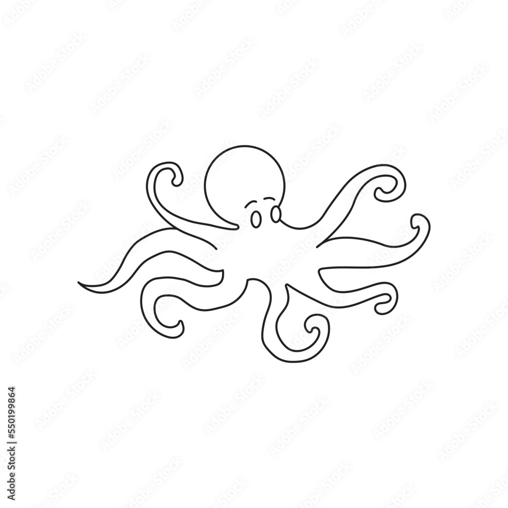 Cute octopus cartoon vector isolated on white background. Cute octopus cartoon vector isolated on white background.