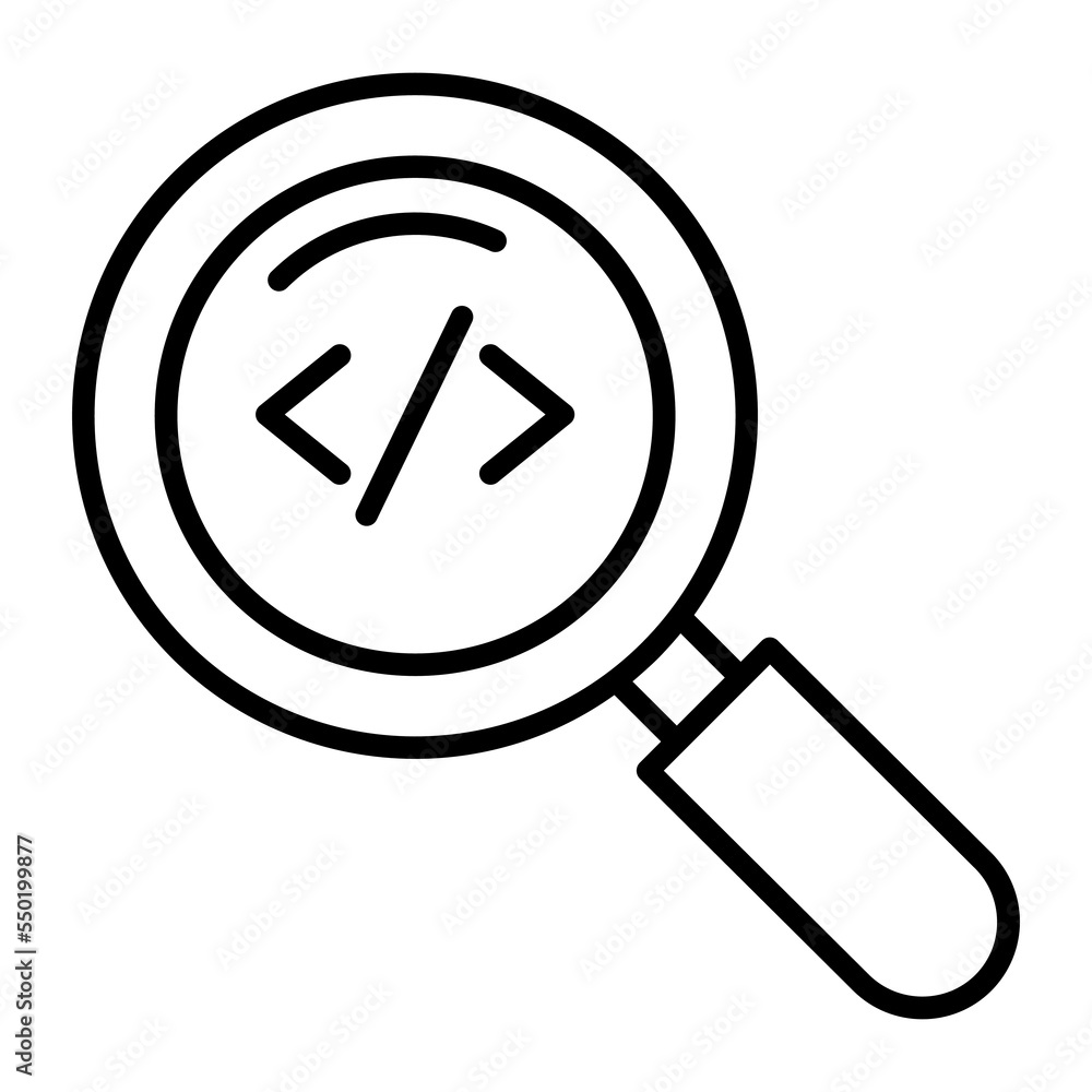 Search code vector icon isolated on white background Search code vector icon isolated on white background
