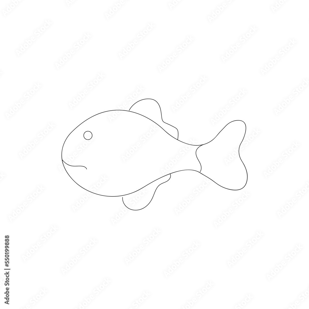 Cartoon character fish isolated on white background. fish in flat design. Cartoon character fish isolated on white background. fish in flat design.