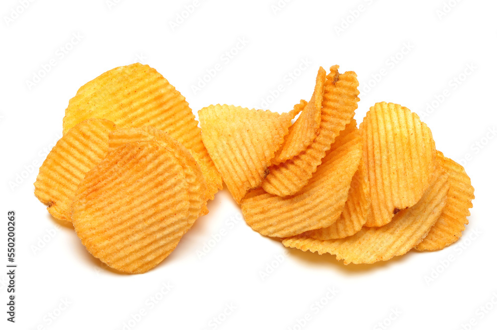 potato chips isolated on white background potato chips isolated on white background