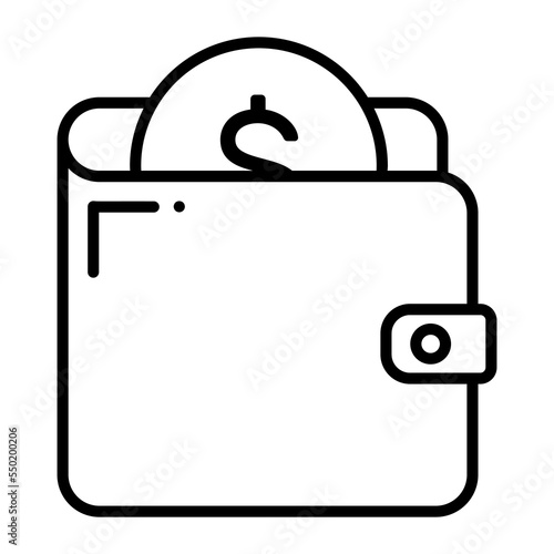Wallet vector icon isolated on white background