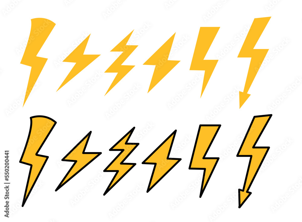 lightning vector shape icon set lightning vector shape icon set