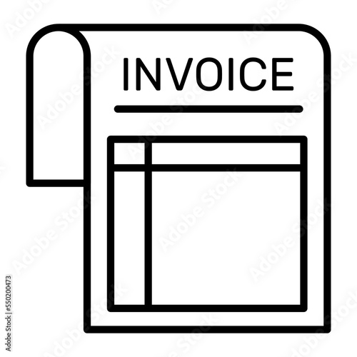 Trendy vector icon of invoice isolated on white background