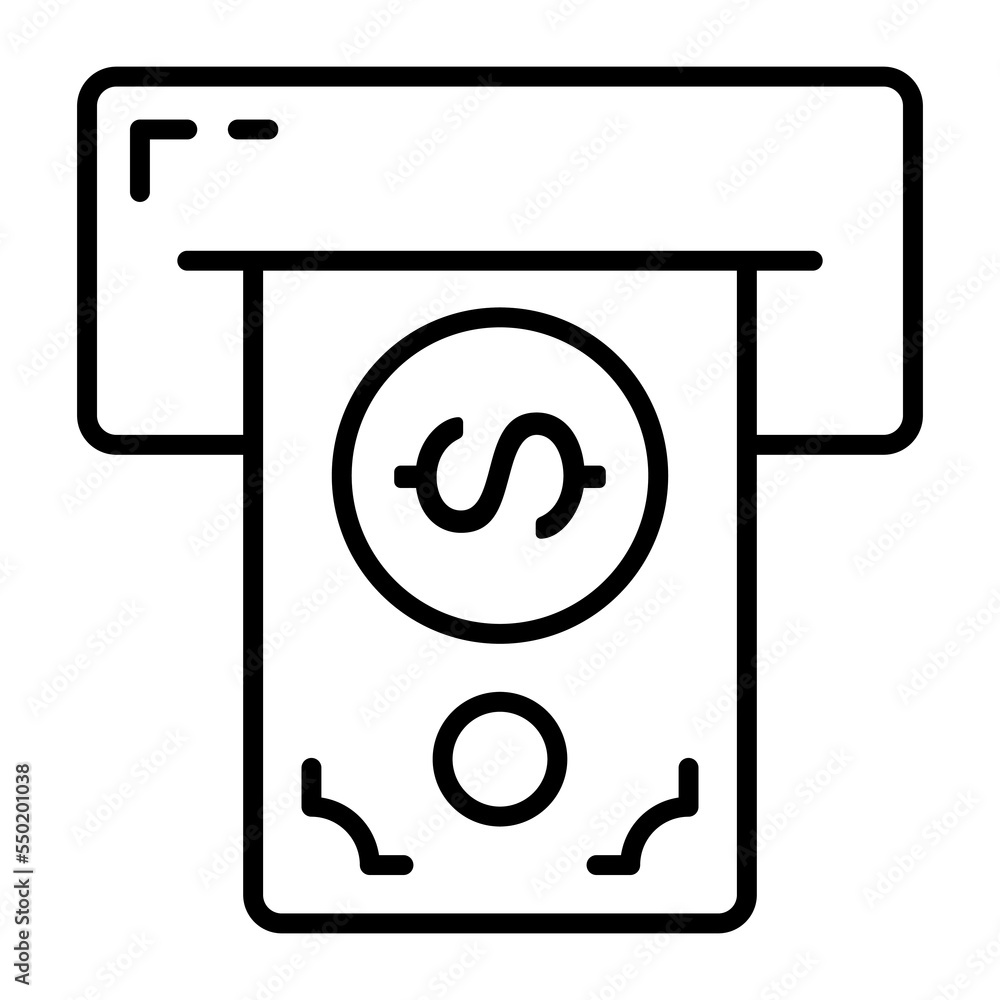 Cash withdraw vector in trendy style, editable vector Cash withdraw vector in trendy style, editable vector
