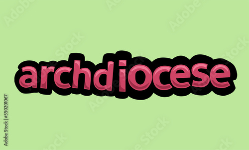 ARCHDIOCESE writing vector design on a green background